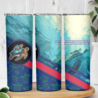 Montserrat Skinny Tumbler with Sea Turtle Illustration Blue Underwater Ocean Design - Wonder Print Shop