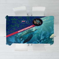 Montserrat Tablecloth with Sea Turtle Illustration Blue Underwater Ocean Design - Wonder Print Shop