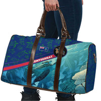 Montserrat Travel Bag with Sea Turtle Illustration Blue Underwater Ocean Design - Wonder Print Shop