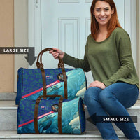 Montserrat Travel Bag with Sea Turtle Illustration Blue Underwater Ocean Design - Wonder Print Shop
