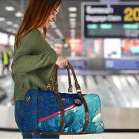 Montserrat Travel Bag with Sea Turtle Illustration Blue Underwater Ocean Design - Wonder Print Shop