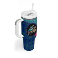 Montserrat Tumbler With Handle with Sea Turtle Illustration Blue Underwater Ocean Design - Wonder Print Shop