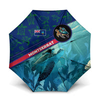 Montserrat Umbrella with Sea Turtle Illustration Blue Underwater Ocean Design - Wonder Print Shop