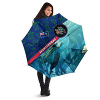 Montserrat Umbrella with Sea Turtle Illustration Blue Underwater Ocean Design - Wonder Print Shop
