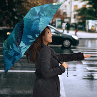 Montserrat Umbrella with Sea Turtle Illustration Blue Underwater Ocean Design - Wonder Print Shop