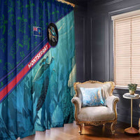 Montserrat Window Curtain with Sea Turtle Illustration Blue Underwater Ocean Design - Wonder Print Shop