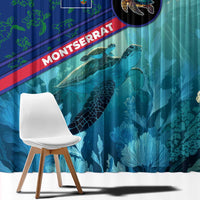 Montserrat Window Curtain with Sea Turtle Illustration Blue Underwater Ocean Design - Wonder Print Shop