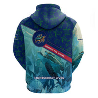 Montserrat Zip Hoodie with Sea Turtle Illustration Blue Underwater Ocean Design - Wonder Print Shop