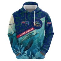 Montserrat Zip Hoodie with Sea Turtle Illustration Blue Underwater Ocean Design - Wonder Print Shop