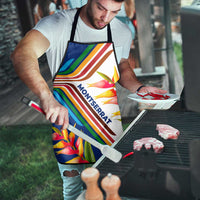 Montserrat Apron with Heliconia Flower Illustration Colorful Retro Stripe Design - Wonder Print Shop