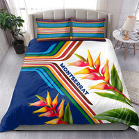 Montserrat Bedding Set with Heliconia Flower Illustration Colorful Retro Stripe Design - Wonder Print Shop