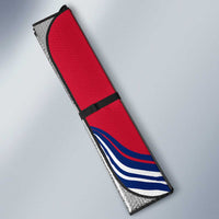 Montserrat Auto Sun Shade with Gecko Illustration Red Blue Wavy Line Design - Wonder Print Shop