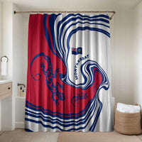Montserrat Bathroom Set with Gecko Illustration Red Blue Wavy Line Design - Wonder Print Shop