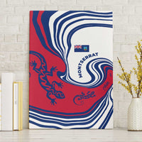 Montserrat Canvas Wall Art with Gecko Illustration Red Blue Wavy Line Design - Wonder Print Shop