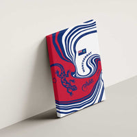 Montserrat Canvas Wall Art with Gecko Illustration Red Blue Wavy Line Design - Wonder Print Shop