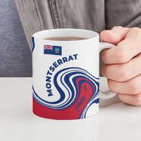 Montserrat Ceramic Mug with Gecko Illustration Red Blue Wavy Line Design - Wonder Print Shop