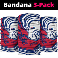 Montserrat Neck Gaiter with Gecko Illustration Red Blue Wavy Line Design TS04