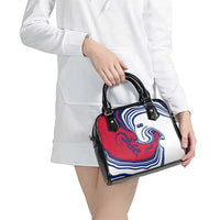 Montserrat Shoulder Handbag with Gecko Illustration Red Blue Wavy Line Design - Wonder Print Shop