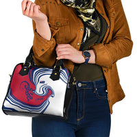 Montserrat Shoulder Handbag with Gecko Illustration Red Blue Wavy Line Design - Wonder Print Shop