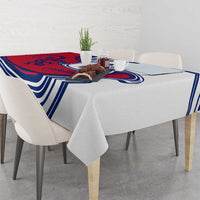 Montserrat Tablecloth with Gecko Illustration Red Blue Wavy Line Design - Wonder Print Shop