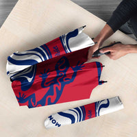 Montserrat Umbrella with Gecko Illustration Red Blue Wavy Line Design - Wonder Print Shop