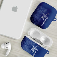 Montserrat AirPods Case with Tribal Sea Turtle Illustration Blue Polynesian Pattern Design - Wonder Print Shop
