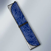 Montserrat Auto Sun Shade with Tribal Sea Turtle Illustration Blue Polynesian Pattern Design - Wonder Print Shop