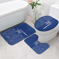 Montserrat Bathroom Set with Tribal Sea Turtle Illustration Blue Polynesian Pattern Design - Wonder Print Shop