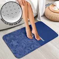 Montserrat Bathroom Set with Tribal Sea Turtle Illustration Blue Polynesian Pattern Design - Wonder Print Shop