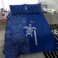 Montserrat Bedding Set with Tribal Sea Turtle Illustration Blue Polynesian Pattern Design - Wonder Print Shop