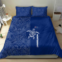 Montserrat Bedding Set with Tribal Sea Turtle Illustration Blue Polynesian Pattern Design - Wonder Print Shop