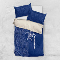 Montserrat Bedding Set with Tribal Sea Turtle Illustration Blue Polynesian Pattern Design - Wonder Print Shop