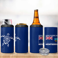 Montserrat 4 in 1 Can Cooler Tumbler with Tribal Sea Turtle Illustration Blue Polynesian Pattern Design - Wonder Print Shop
