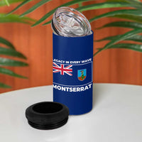 Montserrat 4 in 1 Can Cooler Tumbler with Tribal Sea Turtle Illustration Blue Polynesian Pattern Design - Wonder Print Shop