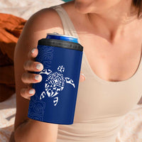 Montserrat 4 in 1 Can Cooler Tumbler with Tribal Sea Turtle Illustration Blue Polynesian Pattern Design - Wonder Print Shop