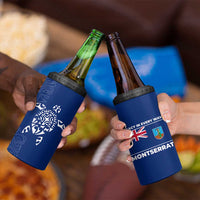 Montserrat 4 in 1 Can Cooler Tumbler with Tribal Sea Turtle Illustration Blue Polynesian Pattern Design - Wonder Print Shop