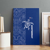Montserrat Canvas Wall Art with Tribal Sea Turtle Illustration Blue Polynesian Pattern Design - Wonder Print Shop