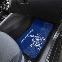 Montserrat Car Mats with Tribal Sea Turtle Illustration Blue Polynesian Pattern Design - Wonder Print Shop