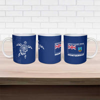 Montserrat Ceramic Mug with Tribal Sea Turtle Illustration Blue Polynesian Pattern Design - Wonder Print Shop