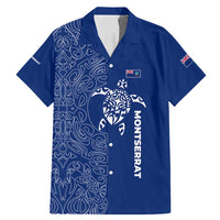 Montserrat Family Matching Mermaid Dress and Hawaiian Shirt with Tribal Sea Turtle Illustration Blue Polynesian Pattern Design - Wonder Print Shop