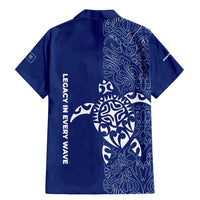 Montserrat Family Matching Mermaid Dress and Hawaiian Shirt with Tribal Sea Turtle Illustration Blue Polynesian Pattern Design - Wonder Print Shop