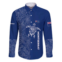Montserrat Family Matching Mermaid Dress and Hawaiian Shirt with Tribal Sea Turtle Illustration Blue Polynesian Pattern Design - Wonder Print Shop