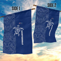 Montserrat Garden Flag with Tribal Sea Turtle Illustration Blue Polynesian Pattern Design - Wonder Print Shop