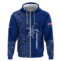 Montserrat Hoodie with Tribal Sea Turtle Illustration Blue Polynesian Pattern Design - Wonder Print Shop