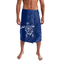 Montserrat Lavalava with Tribal Sea Turtle Illustration Blue Polynesian Pattern Design - Wonder Print Shop