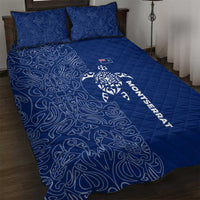 Montserrat Quilt Bed Set with Tribal Sea Turtle Illustration Blue Polynesian Pattern Design - Wonder Print Shop