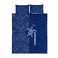 Montserrat Quilt Bed Set with Tribal Sea Turtle Illustration Blue Polynesian Pattern Design - Wonder Print Shop