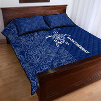 Montserrat Quilt Bed Set with Tribal Sea Turtle Illustration Blue Polynesian Pattern Design - Wonder Print Shop