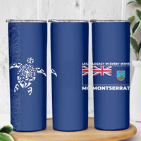 Montserrat Skinny Tumbler with Tribal Sea Turtle Illustration Blue Polynesian Pattern Design - Wonder Print Shop
