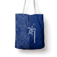 Montserrat Tote Bag with Tribal Sea Turtle Illustration Blue Polynesian Pattern Design - Wonder Print Shop